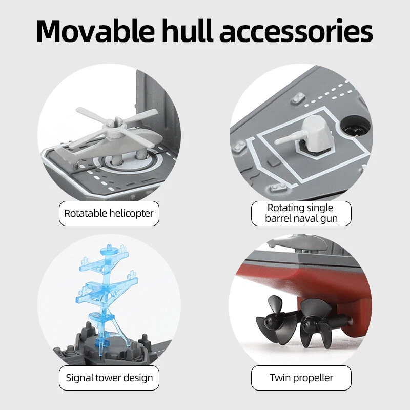 Control Remoto Buque de Guerra Modelo RC Barco Piscina Lago Barco Crucero Destructor Juguetes de Agua Foto 4 de 4