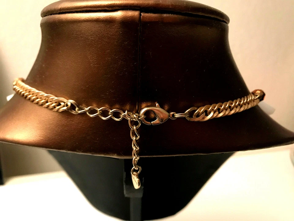 ¡REBAJADO! Impresionante, elegante collar babero de metal Anthropologie blanco lucite nuevo sin etiquetas Foto 4 de 4