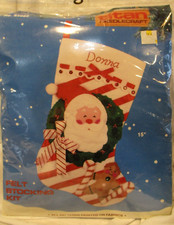 VINTAGE 1988 TITAN 85089 Christmas Personalized Felt  Sequin Stocking Kit NOS