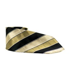 Adolfo Gold Black Stripes Necktie Standard Size