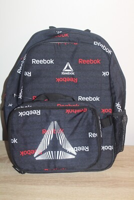NWOT Reebok Scout Backpack with Lunch Box in Black Stack