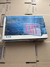 EATON Sure-Lites LED Aluminum Exit Sign Black Die-cast Red Letters CX72BK