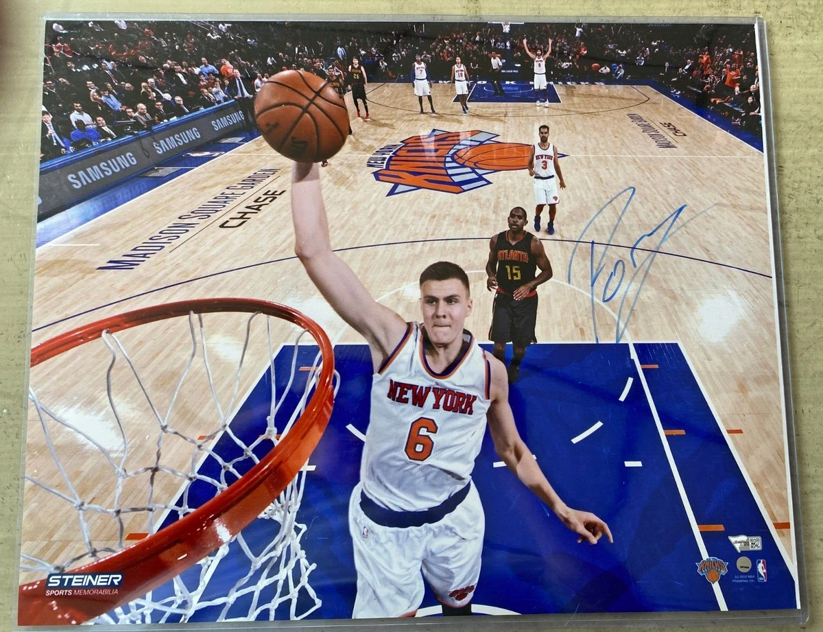 Kristaps Porzingis 16X20 Autographed Photo New York Knicks Steiner SS379005 COA