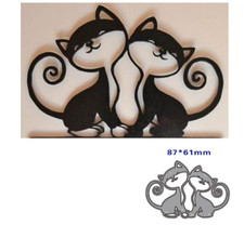 2 cats Metal Cutting Dies Stencil Scrapbooking Embossing Album Craft Card UK