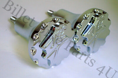 Hayabusa 99-UP No-Cut Chrome 3D Scallop Ball Cut Frame Sliders(080311-001SC)