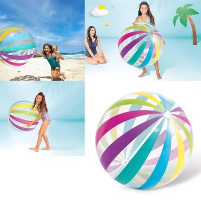 Intex XXL Wasserball Jumbo 107 cm - Aufblasbarer Strandball Regenbogen Ball Pool