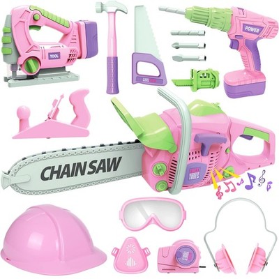 Kids Tool Set for Girls - Toddler Tool Set with Toy Chainsaw, Electric Toy Dr...