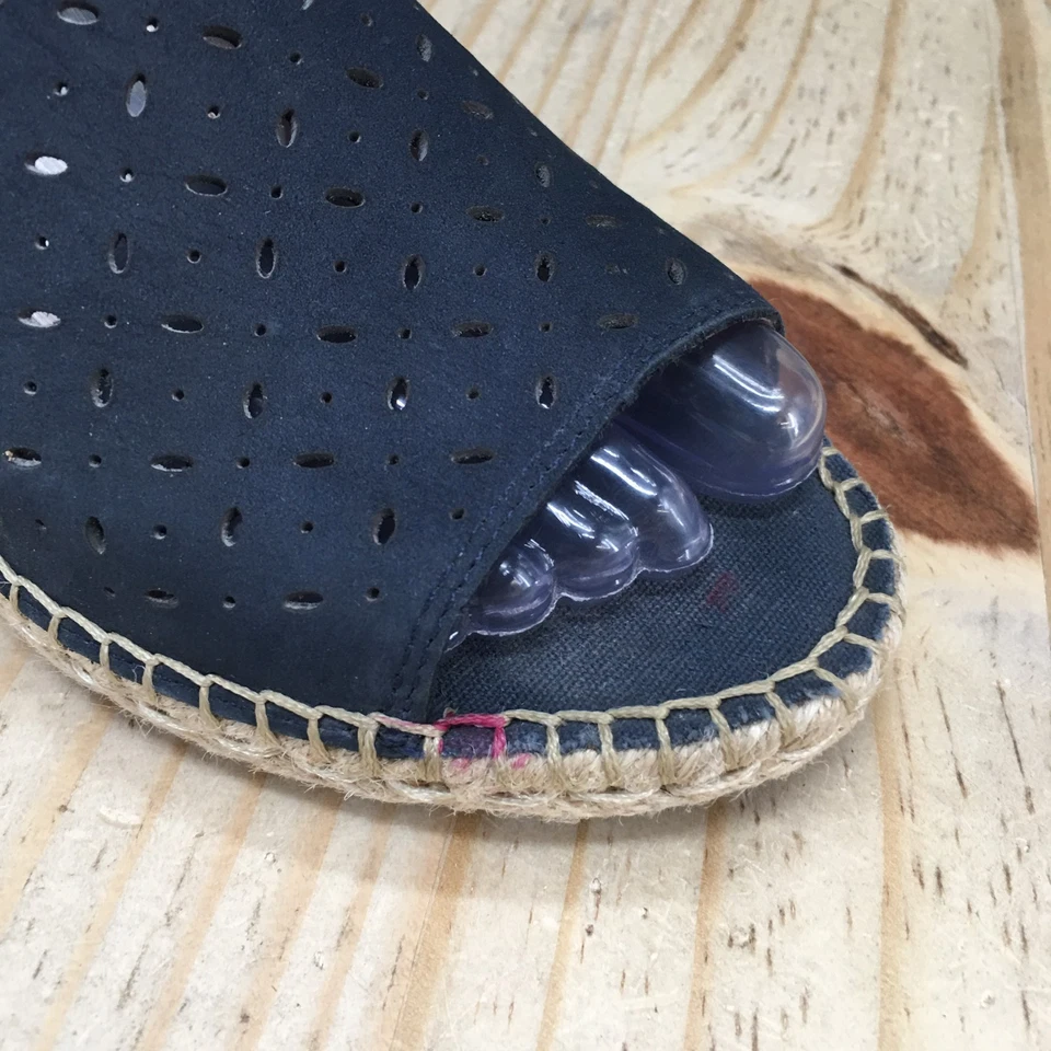 Sandalias Artesanales Clarks Para Mujer 6 M Petrina Gail Alpargata Azul Peep Tacones de Cuña Foto 3 de 4