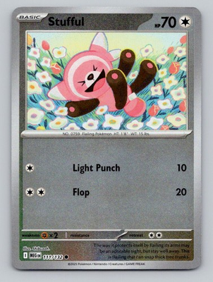 #ad #ad Reverse Holo Stufful 111 132 Common ME01: Mega Evolution Pokemon $0.99