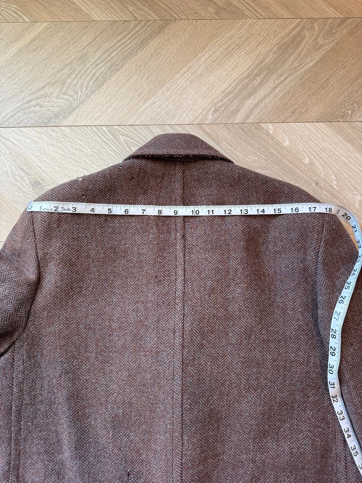 1930s 1940s VTG Brown Wool Tweed Overcoat 36R/37R AS-IS image 9