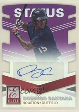 2015 Elite Signatures Status Purple Die-Cut 67/99 Domingo Santana #86 Auto iu7