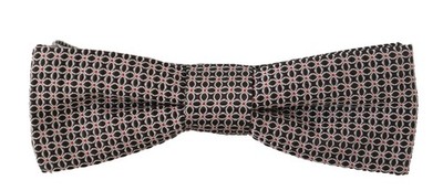 Dolce & Gabbana Black White Flower Pattern Silk Neck Papillon Tie 100% Authentic
