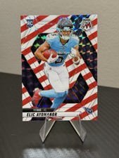 2025 Panini Mosaic - Rookies Elic Ayomanor #333 Red & White Stripe Prizm (RC)