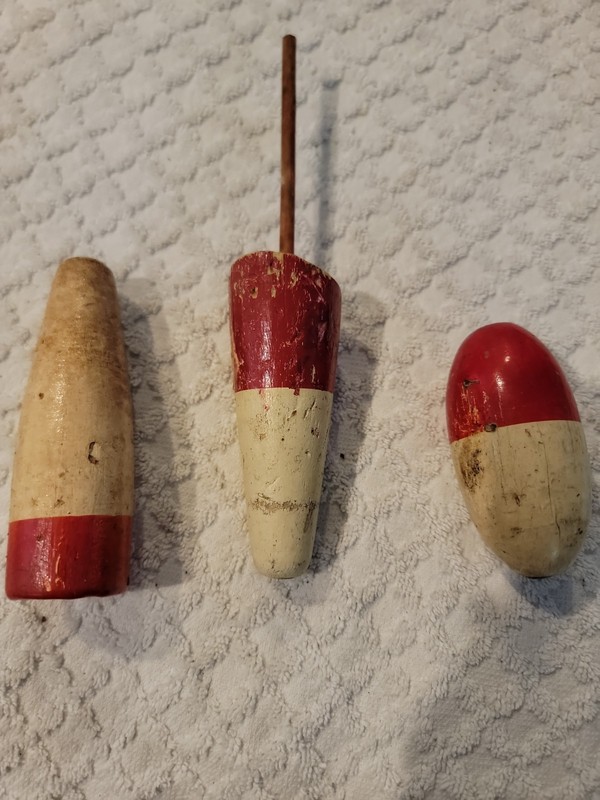 Vintage Cork Bobbers, 4", 4", 3"