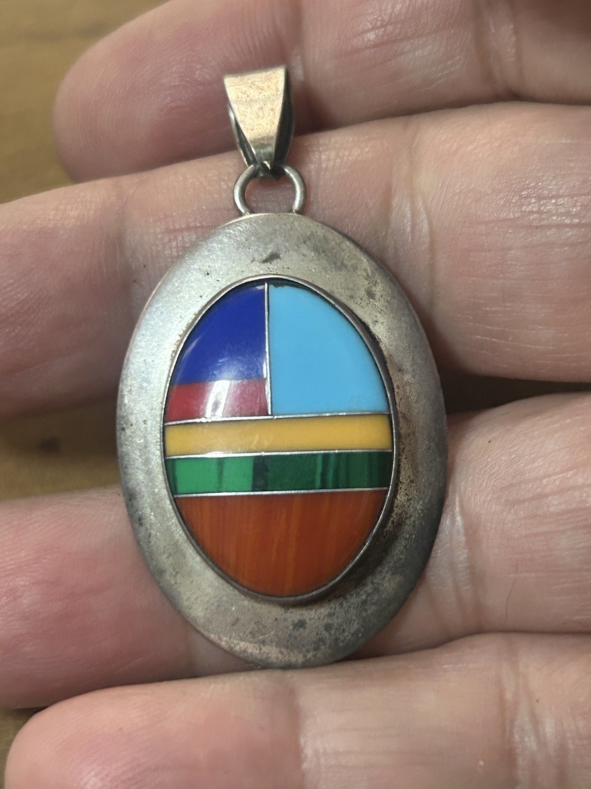 Native Sterling Ella Peter Multi Stone Pendant - image 10