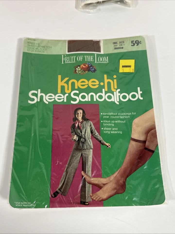 Vintage Fruit of the Loom Hosiery Lot 1970s Knee Hi Sheer Pantyhose & Sampler - Image 2 of 4