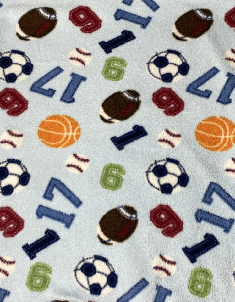 Beansprout Deportes Bebé Manta Baloncesto Fútbol Béisbol Números Azul Vellón Foto 4 de 4