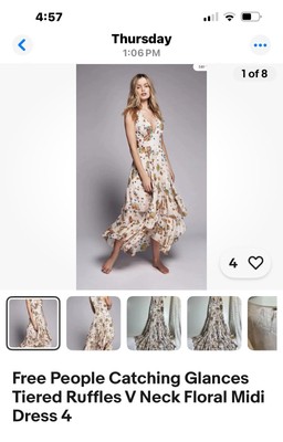 Free People Dress Sz Small Wild Laurel Maxi Floral Cottage Core Peasant Boho