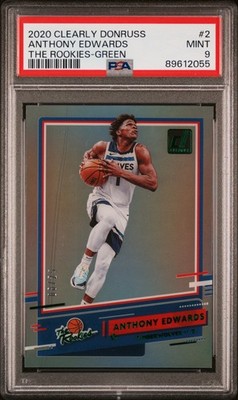 2020-21 Panini Clearly Donruss Anthony Edwards #2 RC The Rookies Green /25 PSA 9