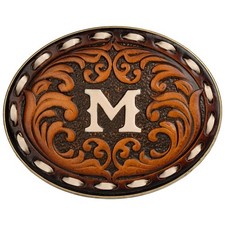 Western Initial Belt Buckle ABC-Z For 1.5 inch Belt M