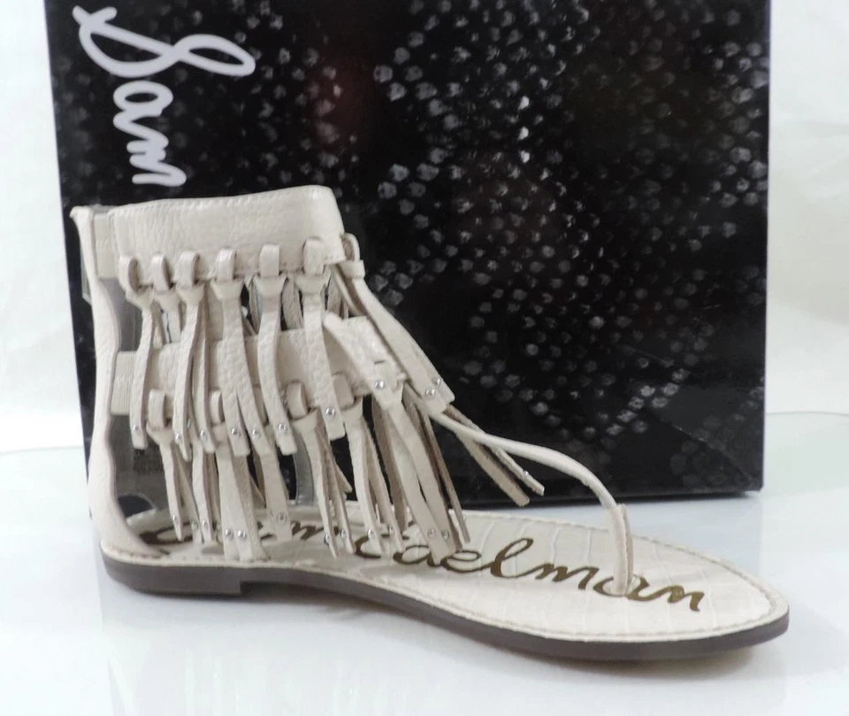 Sam Edelman Griffen Gladiator Fringe Flat Thong Sandals Leather Ivory Size 7 - Image 4 of 4