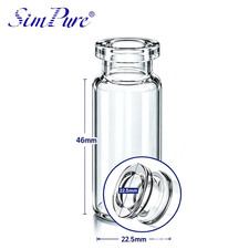1200pcs 10ml Sample Vials Clear Glass Bottle 20mm Crimp Top Headspace HPLC Flat