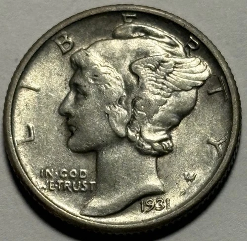 1931 Mercury Dime — AU Condition, Original Surfaces 🔥 Better Date