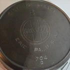 Vintage restored Griswold #8 Cast Iron Skillet Slant Large Logo 704 G Heat Ring
