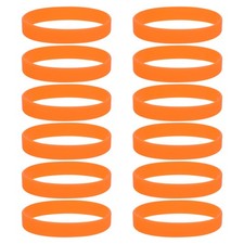 12Pcs Silicone Rubber Bands Non-slip 4 Inch Flat for Books, Orange