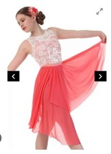 Blue, White Lace Lyrical Dance Costume Adult Small Excellent Condition