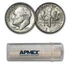 1952-D Roosevelt Dime 50-Coin Roll BU