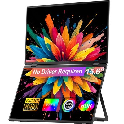 UStation Delta 15,6-Zoll-Klappmonitor 1080P FHD mit zwei tragbaren VESA-Displays