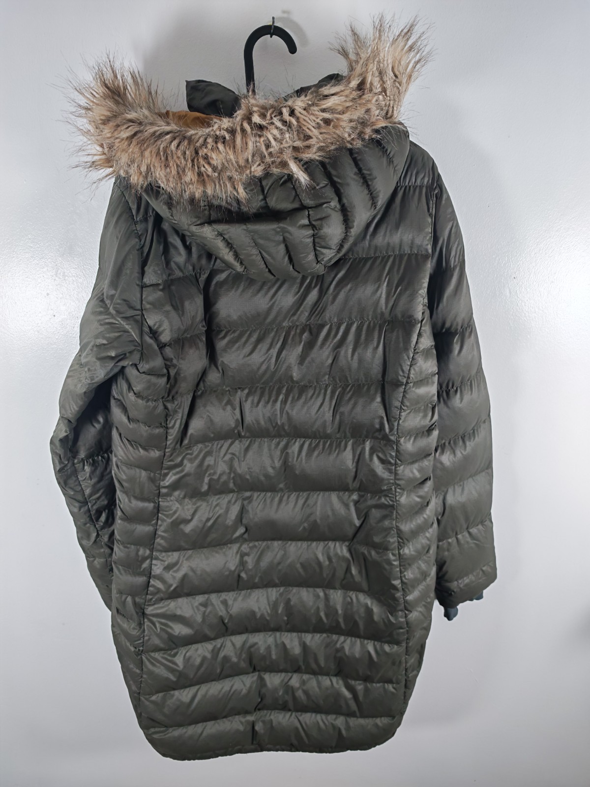 Rab Deep Cover Parka Women's Down Jacket UK 14 Olive Green 700FP Faux Fur image 2