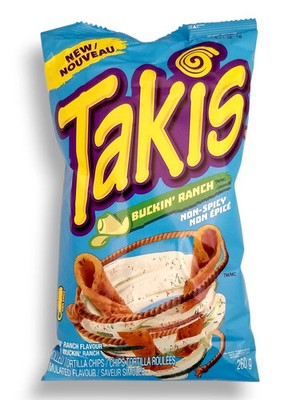 Takis Buckin' Ranch Non-Spicy Rolled Tortilla Chips, 260g/9.1 oz