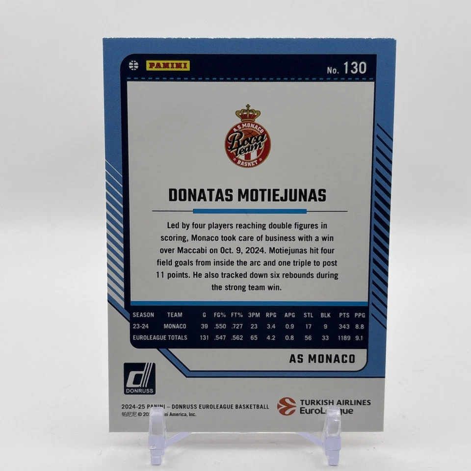 2024/25 Donruss Basketball Euroleague DONATAS MOTIEJUNAS Orange Laser /75 #130 - Image 2 of 2