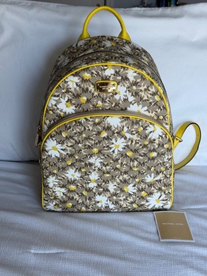 Michael Kors Brown Floral Daisy-Print Backpack with Yellow Trim Michael Kors Satchel/Top Handle Bag Floral Bags & Handbags  main image 2