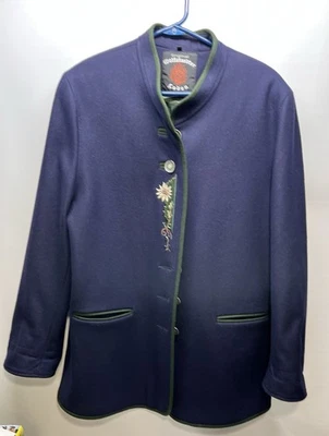 Original Wolfstaedter Loden Women’s Blue Wool 44 EU Large-XL Coat Jacket - Photo 1/4
