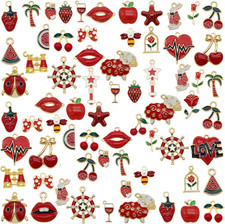 30-Piece Mixed Enamel Charms for Jewelry Making - Pendants for Crafts