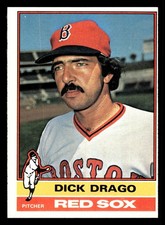 1976 Topps Dick Drago #142 Boston Red Sox HIGHER GRADE MISCUT ERROR