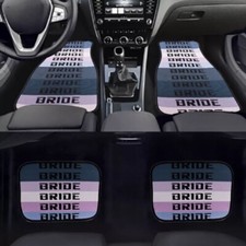 4pcs Universal Jdm Bride Gradation Racing Fabric Floor Mats Interior Carpets 4pcs Universal Jdm Bride Gradation Racing Fabric Floor Mats Interior Carpets