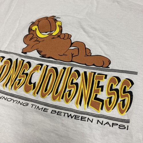 VTG Garfield “Consciousness, That Annoying Time Between Naps!” T Shirt Size XL - Picture 6 of 7