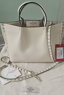 $2290 Valentino Garavani Rockstud Small East-West Leather
