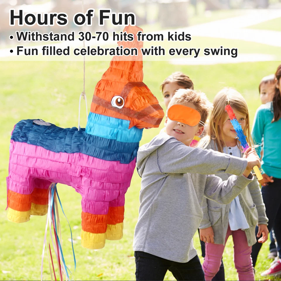 21" 3 Pack Pinatas Large Mexican Donkey Pinata For Cinco de Mayo For Birthday - Image 2 of 4