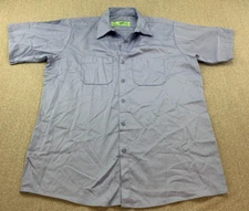 Red Kap Button Up Uniform Shirt Size L Light Blue Short Sleeve Workwear Shop