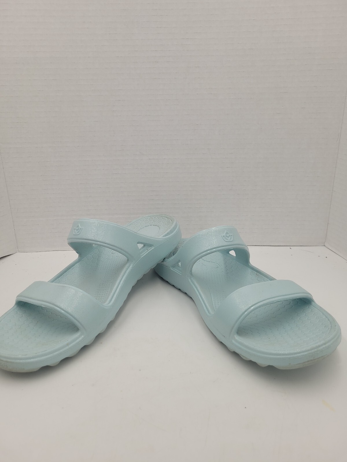 Spenco Fusion Slim Light Blue Orthopedic Comfort Slide On Sandals Women's 9