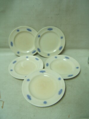 Adderley Chelsea Blue Lot of 5 Embossed Grapes & Leaves Dessert Plate 6 7/8''