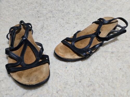 Naot Women's 8 US 38 EU Black Dorith Leather Sandal Teardrop Strap Sandals - Afbeelding 1 van 4