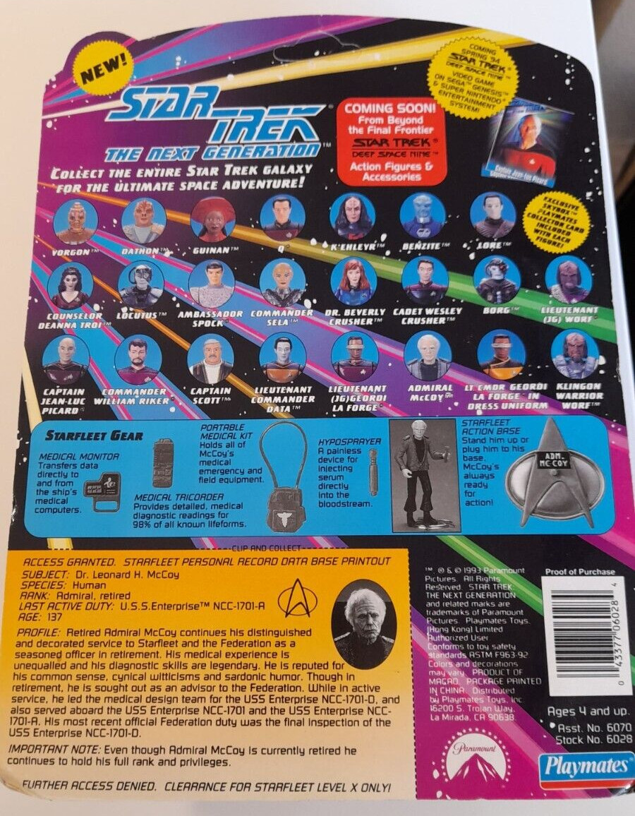Thumbnail - Star Trek The Next Generation | Admiral Mccoy | Playmates | Neu&ovp