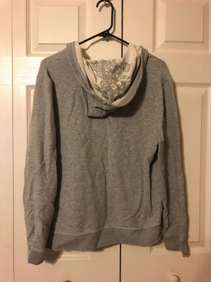 Charter Club Gray Hooded V-Neck Pullover Sweatshirt Size Large P/O - Image 4 of 4