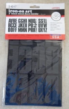 New S.E.I. Flocked Iron-On Transfers 3" Black Letters 4 Sheets/51 Letters